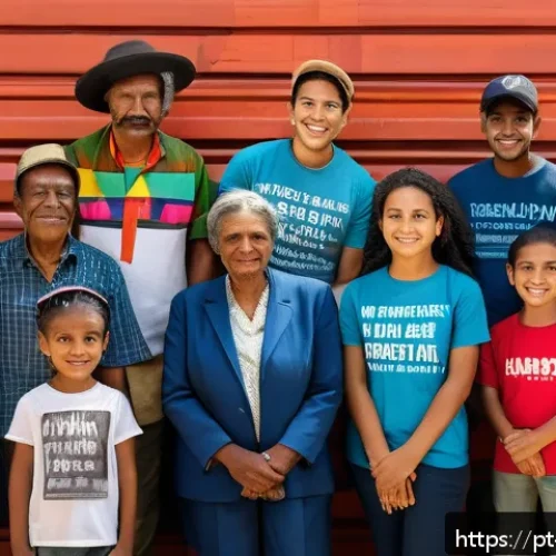 Home 30 일제 근무와 인권의 관점 - A powerful and evocative scene depicting a diverse group of Brazilian community leaders gathered in ...
