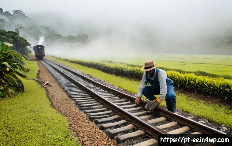 일제 강점기 근무 관련 다큐멘터리 추천 - Photorealistic documentary-style scene of Brazilian railway workers during the Estado Novo era, wear...